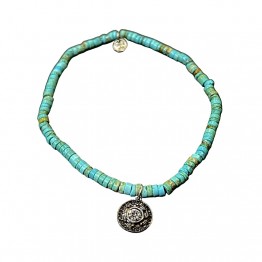 Anklet with Striated Turquoise Stones