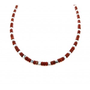 Red Jasper and Hematite Necklace