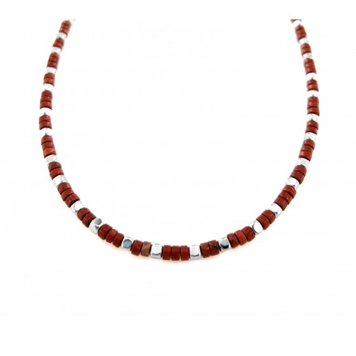 Collana Diaspro Rosso e Ematite