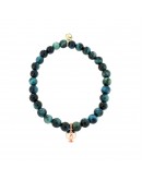 Bracelet with light blue tiger eye stones and Pumino