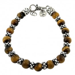 TIGER EYE BRACELET WITH DOTTED ELEMENTS