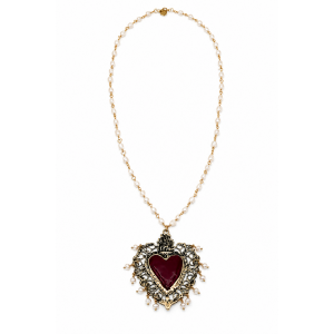 Collana Sacro Cuore con Perle