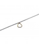 Silver and gold heart bracelet