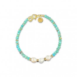 SPINELLI STONE BRACELET AULITE TURCHESE  AND PEARLS