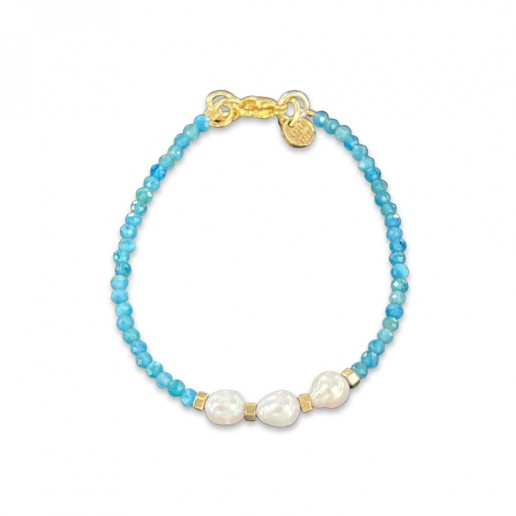 Turquoise Spinelli Stone Bracelet and Pearls