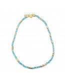 Necklace with Turquoise Spinelli Stones and Gold Loops