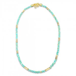 COLLANA PIETRE SPINELLI ACQUAMARINA E PASSANTI ORO