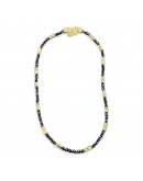 NECKLACE WITH BLACK SPINEL STONES AND GOLD PASSERS