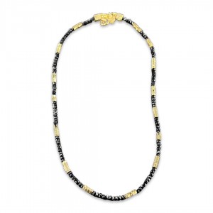 Collana Pietre Spinelli Neri e Passanti Oro