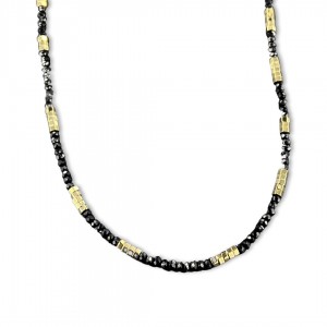Collana Pietre Spinelli Neri e Passanti Oro