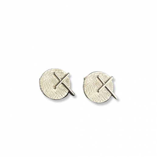 Worked Circle and Cross Earrings