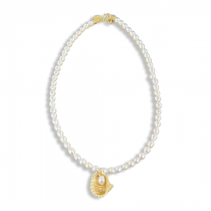 Collier de perles baroques et coquillages 