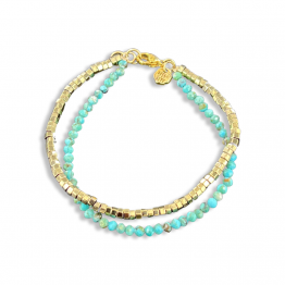 Turquoise Spinelli Stones bracelet and gold washers