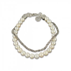 Pearl Bracelet and Torcione Mesh Chain