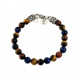 Multicolor tiger eye stones bracelet