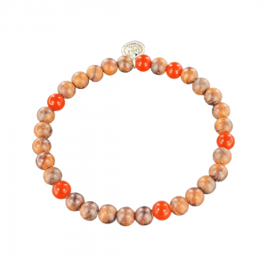Wood and coral bracelet