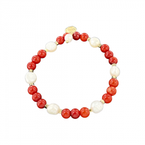 Coral and pearl bracelet