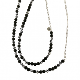 LAVA STONE NECKLACE WITH DOTTED ELEMENTS