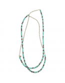 TURQUOISE STONES NECKLACE WITH DOTTED ELEMENTS