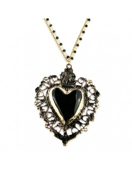 Collana Sacro Cuore con catena swarovski 