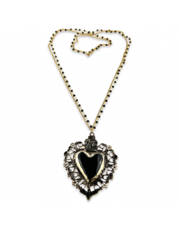 Collana Sacro Cuore con catena swarovski 