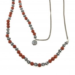 Red jasper NECKLACE with dotted elements