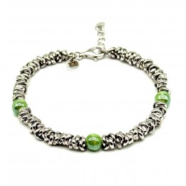 Bracciale anellini e ceramica 