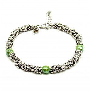 Bracciale anellini e ceramica 