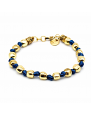 BRACCIALE PEPITE ARGENTO FILO SETA Blu