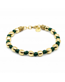 BRACCIALE PEPITE ARGENTO FILO SETA VERDONE