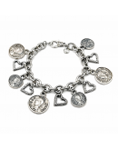 Bracciale Catena con Monete e Cuori