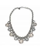 Ineinander verschlungene Halskette mit Münzen und Herzen