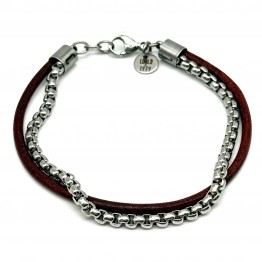 BRACCIALE CUOIO TESTA DI MORO E SNAKE