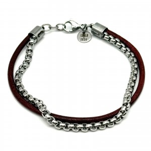 BRACCIALE CUOIO TESTA DI MORO E SNAKE