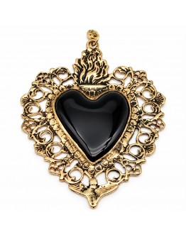 Pendente Sacro Cuore Oro Nero