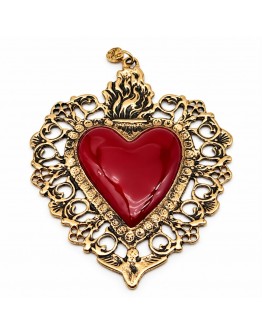 Pendente Sacro Cuore Oro Rosso