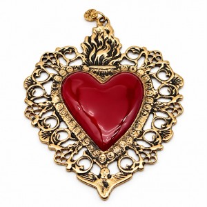 Pendente Sacro Cuore Oro Rosso