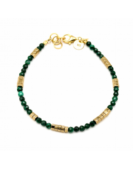 BRACCIALE PIETRE SPINELLI ed EMATITE ORO