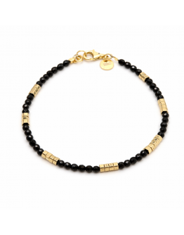 BRACCIALE PIETRE SPINELLI ed EMATITE ORO