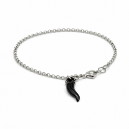 BRACCIALE CORNETTO NERO Lucido
