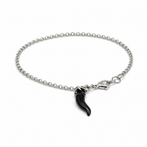 BRACCIALE CORNETTO NERO Lucido
