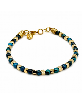BRACCIALE EMATITE e OCCHIO DI TIGRE LIGHT BLUE
