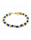 BRACELET POIVRE D'ARGENT FIL DE SOIE Bleu électrique