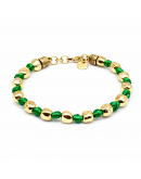 BRACCIALE PEPITE ARGENTO FILO SETA Verde