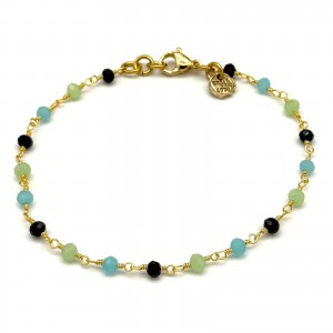 BRACCIALE CATENA SWAROVSKI BLU/TURCHESE
