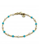 BRACELET CHAÎNE SWAROVSKI TURQUOISE - PERLES