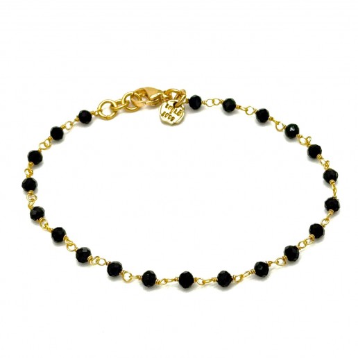 BLACK SWAROVSKI CHAIN BRACELET