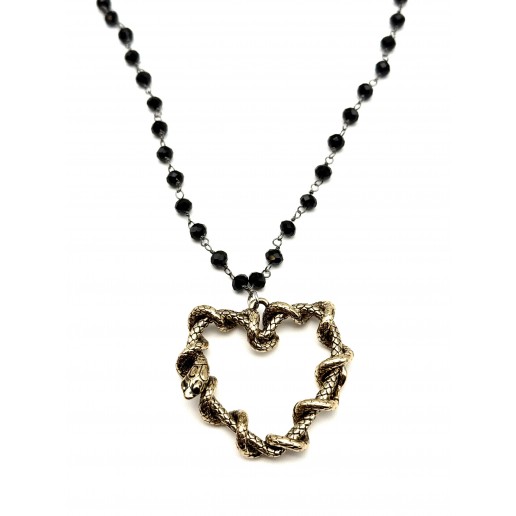 Collana Onice Sfaccettato e un cuore serpente
