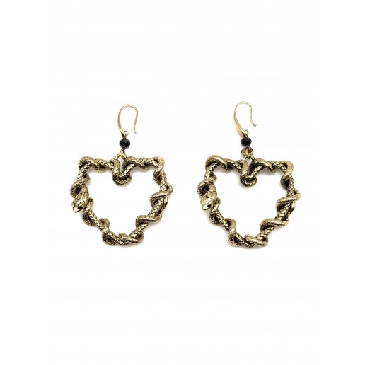 Faceted Onyx Earrings and a Snake Heart