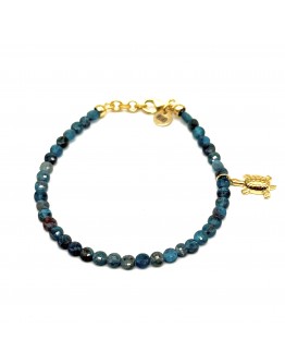 Bracciale apatite blu con tartaruga